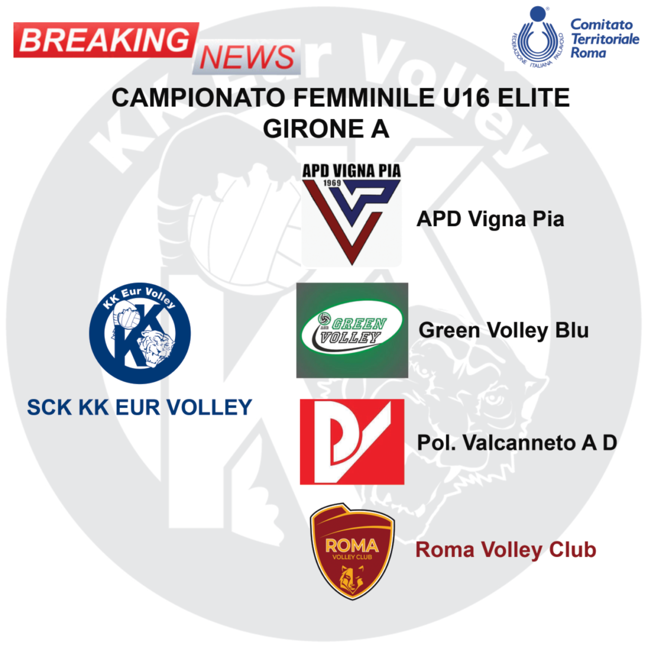 AL VIA CAMPIONATO U16F ELITE